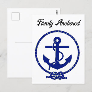 Stevig verankerd nautisch anker kustkunstwerk briefkaart