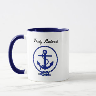 Stevig verankerd nautisch anker kustkunstwerk mok