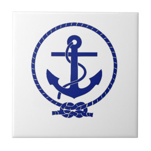 Stevig verankerd nautisch anker kustkunstwerk tegeltje (Voorkant)