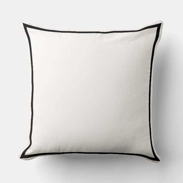 Stevig Wit met Zwart en Zwart, Wit Omgekeerde Kussen (Voorkant)