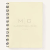 Stevig Zacht Licht Pastel Beige Crème Gele Kleur Notitieboek (Voorkant)