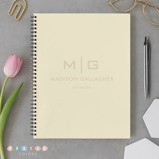 Stevig Zacht Licht Pastel Beige Crème Gele Kleur Notitieboek