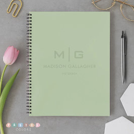 Stevig Zacht Licht Pastel Salie Mos Groen Kleur Notitieboek