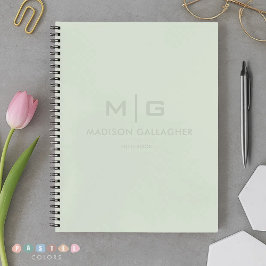 Stevig Zacht Licht Pastel Salie Mos Groen Kleur Notitieboek