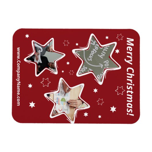 Stevige, aangepaste foto's met rode lak voor kerst magneet (Horizontaal)