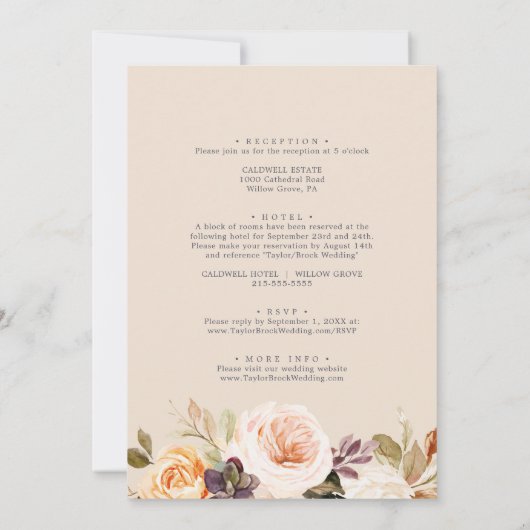 Stevige aardkorrels in één bruiloft kaart (Achterkant)