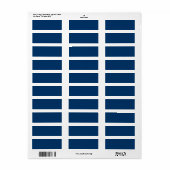 Stevige Achtergrond 003366 Donkerblauwe Adresetike Etiket (Full Sheet)