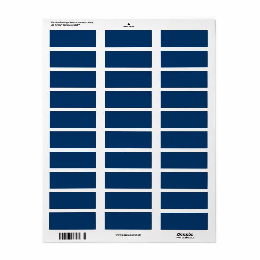 Stevige Achtergrond 003366 Donkerblauwe Adresetike Etiket (Full Sheet)