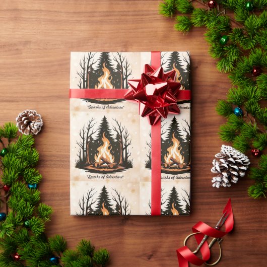 "Stevige achtergrond kampvuur" Cadeaupapier (Feestdagen Geschenken)