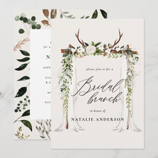 Stevige anker- en foliebridale douche save the date (Voorkant / Achterkant)