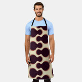 Stevige bolvormige vormen, bruin tinten patroon. schort (Gedragen)