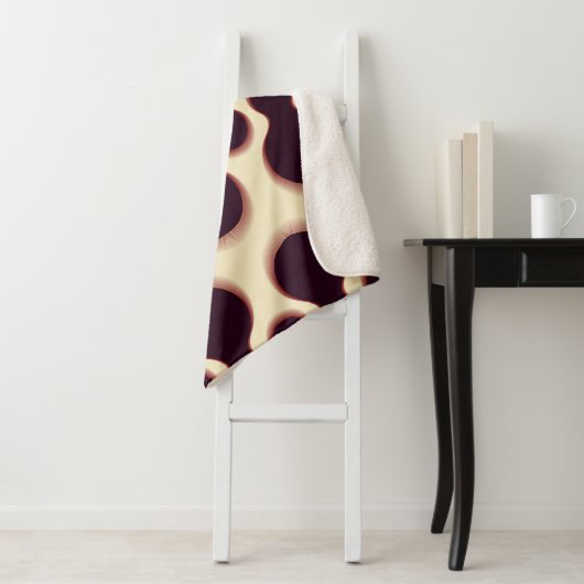 Stevige bolvormige vormen, bruin tinten patroon. sherpa deken (In situ)