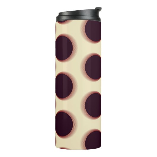 Stevige bolvormige vormen, bruin tinten patroon. thermosbeker (Gedraaid links)