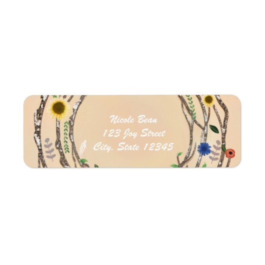 Stevige boomtakken Florale  Adresetiketten Etiket (Voorkant)