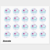 Stevige brauwen en roze flamingos ronde sticker (Vel)