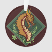 Stevige bruine draak ornament (voorkant)