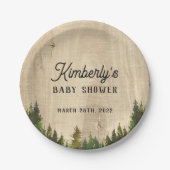 Stevige buffel controleert één Baby shower Papieren Bordje (Voorkant)