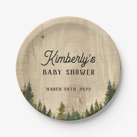 Stevige buffel controleert één Baby shower Papieren Bordje (Voorkant)