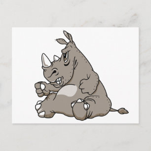 Stevige Cartoon Rhino Briefkaart