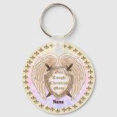 Stevige Christelijke aangepaste naam mam Sleutelhanger (Voorkant)
