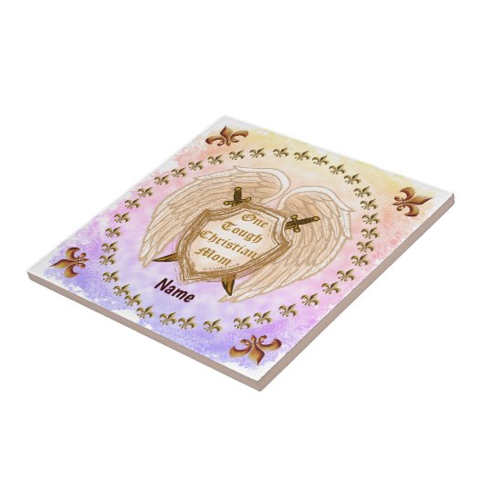 Stevige Christelijke mam Tegeltje (Zijkant)