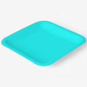 Stevige Cyaan 9" Vierkante Feest Papier Bord (Gebogen)
