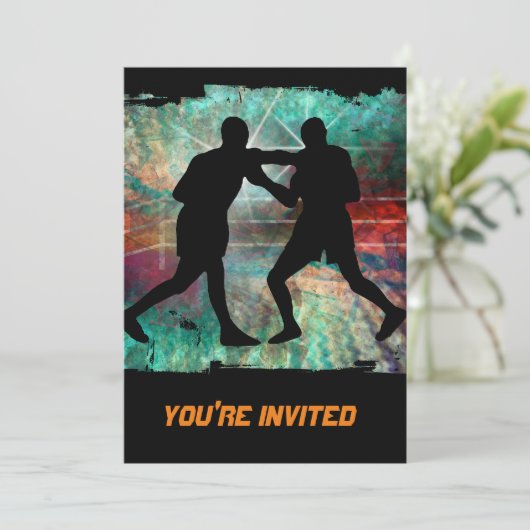 Stevige en grove boxing in de ring kaart (Staand voorkant)