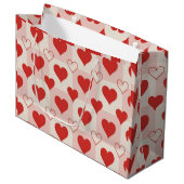Stevige en Omlijning Harten Cadeautas (Voorkant Gekanteld)