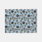 Stevige en vriendelijke bosdieren, Monogram toevoe Fleece Deken (Voorkant (Horizontaal))