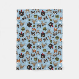 Stevige en vriendelijke bosdieren, Monogram toevoe Fleece Deken