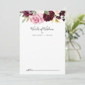 Stevige Floral Botanical Wedding Words of Wisdom Advieskaart (Staand voorkant)