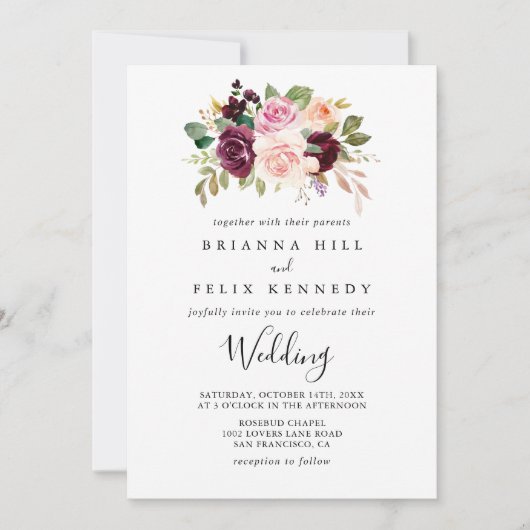 Stevige Floral botanische voor- en achterkant Kaart (Voorkant)