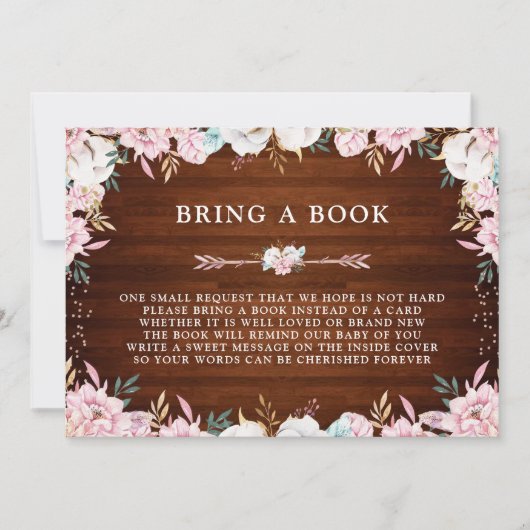 Stevige Floral en pijlen brengen een boek mee Kaart (Voorkant)