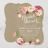 Stevige Floral Vrijgezellenfeest/kraftpapiertextuu Kaart (Voorkant / Achterkant)