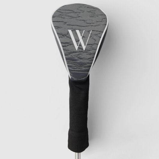 Stevige grijze monogram golfheadcover (Voorkant)