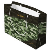 Stevige groene camouflage gepersonaliseerd groot cadeauzakje (Achterkant Gekanteld)