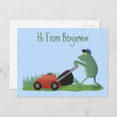 Stevige groene kikkervisgras cartoon briefkaart (Voorkant / Achterkant)