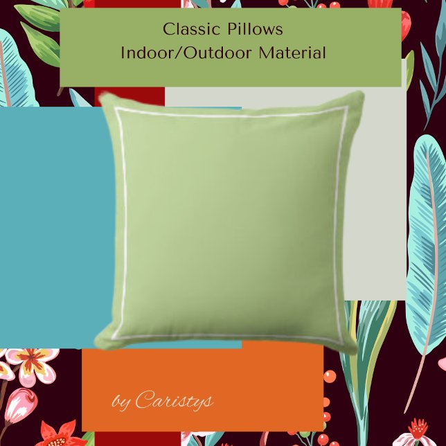 Stevige groene munt met witte rand buitenkussen (Creator heeft geüpload)