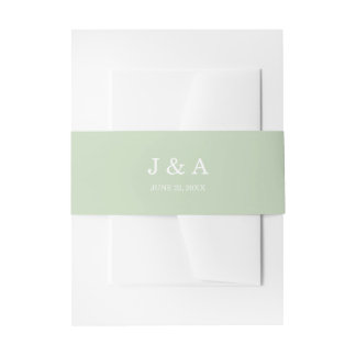 Stevige Groene Rustieke Monogram Gepersonaliseerde Uitnodigingen Wikkel