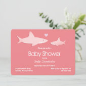 Stevige haaien Solid Pink Background Baby shower Kaart (Staand voorkant)