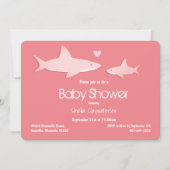 Stevige haaien Solid Pink Background Baby shower Kaart (Voorkant)