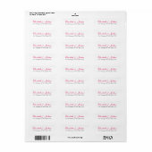 Stevige handschrift roze rood wit elegant etiket (Full Sheet)