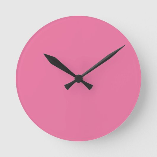 Stevige heldere roze roze wandklok (Voorkant)
