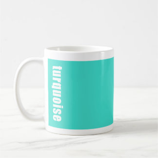 stevige heldere turquoise-mok met kleurnaam koffiemok