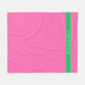 Stevige hete roze #2 Smaragdgroene lintnaammonogra Fleece Deken (Voorkant (Horizontaal))