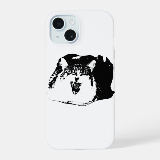 Stevige Hoes, Kat Merk iPhone 15 Case (Achterkant)