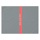 Stevige houtskool grijs koraal rood lint monogram tafelkleed (Voorkant (Horizontaal))