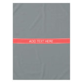 Stevige houtskool grijs koraal rood lint monogram tafelkleed (Voorkant)