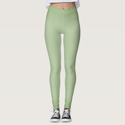 Stevige jade groene celadon leggings (Voorkant)