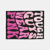 Stevige jongens Draag het bewustzijn van roze bors Fleece Deken (Voorkant (Horizontaal))